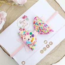 Load image into Gallery viewer, Paint Glitter Hair Bow Headband or Clip