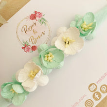 Load image into Gallery viewer, Mint cherry blossom nylon headband