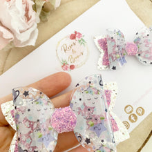 Load image into Gallery viewer, Space Stars and Moon Hair Bow Headband or Clip