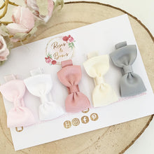 Load image into Gallery viewer, Muted neutrals Small Hair Bow Clip Set