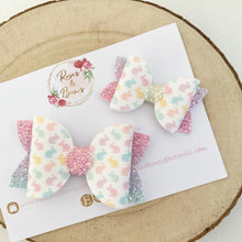 Load image into Gallery viewer, Pastel rainbow Bunny Hair Bow Headband or clip