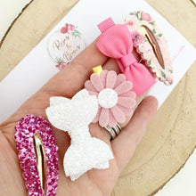 Load image into Gallery viewer, Pink and White First Clip Set