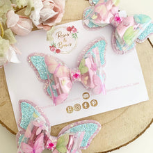 Load image into Gallery viewer, Butterfly Glitter Hair Bow Headband or Clip