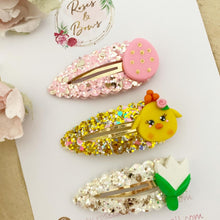 Load image into Gallery viewer, Easter snap clip set - Easter chick, flower and egg set