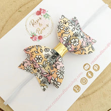 Load image into Gallery viewer, Floral pinch Hair Bow Headband or Clip