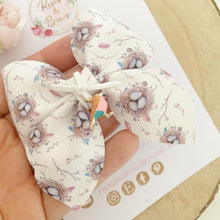 Load image into Gallery viewer, Bird Nest Faux Leather Bow Headband or Clip