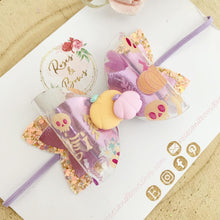 Load image into Gallery viewer, Halloween Transparent Pumpkin Hair Bow Headband or Clip