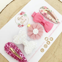 Load image into Gallery viewer, Pink and White First Clip Set