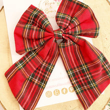 Load image into Gallery viewer, Red Tartan Hair Bow