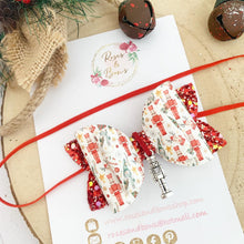 Load image into Gallery viewer, Christmas Nutcracker Charm Hair Bow Headband or Clip
