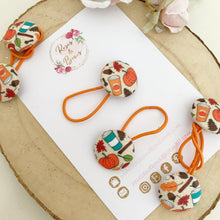 Load image into Gallery viewer, Pumpkin Spice Bobble Hair Ties Set of 2