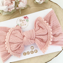 Load image into Gallery viewer, Pink Nylon Pom Pom Trim Headwrap Headband