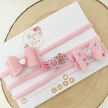 Load image into Gallery viewer, Pink valentines pink headband set