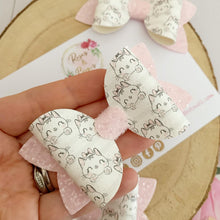 Load image into Gallery viewer, Pink Cat Glitter Hair Bow Headband or Clip
