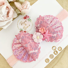 Load image into Gallery viewer, Shell Mermaid Bow Headband or Clip