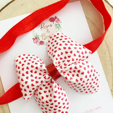 Load image into Gallery viewer, Valentines Sailor Bow Headband or Clip