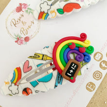 Load image into Gallery viewer, Back to school scalloped snap clip