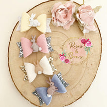 Load image into Gallery viewer, Small Easter Bunny Hair Bow Headband or Clip