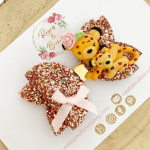 Load image into Gallery viewer, Leopard Glitter Bow Headband or Clip