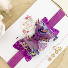 Load image into Gallery viewer, Halloween Witch Charm Hair Bow Headband or Clip