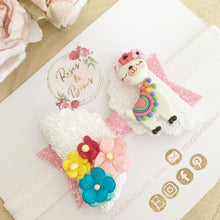 Load image into Gallery viewer, Llama Hair Bow Headband or Clip