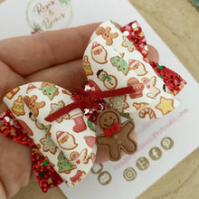 Load image into Gallery viewer, Christmas Gingerbread Hair Bow Headband or Clip