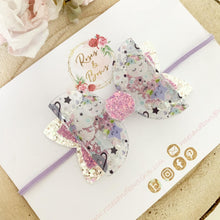 Load image into Gallery viewer, Space Stars and Moon Hair Bow Headband or Clip