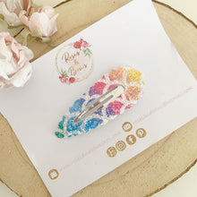 Load image into Gallery viewer, Mermaid rainbow scales large glitter snap clip