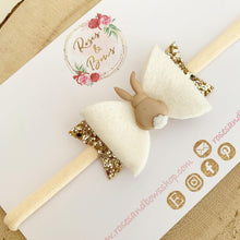 Load image into Gallery viewer, Small Easter Bunny Hair Bow Headband or Clip