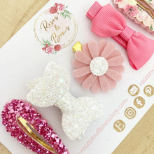 Load image into Gallery viewer, Pink and White First Clip Set
