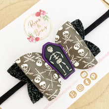 Load image into Gallery viewer, Skeleton Halloween Hair Bow Headband or Clip