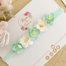 Load image into Gallery viewer, Mint cherry blossom nylon headband