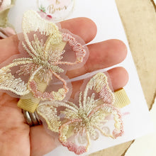Load image into Gallery viewer, Gold embroidered butterfly m clip