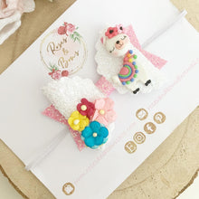 Load image into Gallery viewer, Llama Hair Bow Headband or Clip