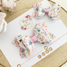 Load image into Gallery viewer, Pink Christmas Glitter Hair Bow Headband or Clip