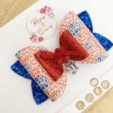 Load image into Gallery viewer, Coronation Crown Glitter Bow Headband or Clip