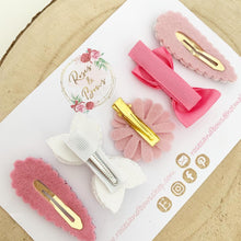 Load image into Gallery viewer, Pink and White First Clip Set
