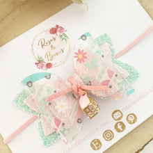 Load image into Gallery viewer, Camper Van Charm Glitter Bow Headband or Clip