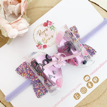 Load image into Gallery viewer, Halloween Purple Boo Hair Bow Headband or Clip