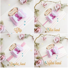 Load image into Gallery viewer, Birthday Bow Hair Bow Headband or Clip - customisable - choice of colours