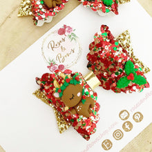 Load image into Gallery viewer, Christmas reindeer Hair Bow Headband or Clip