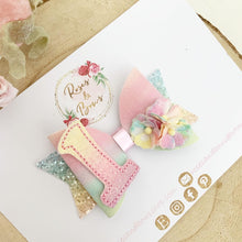 Load image into Gallery viewer, Rainbow Birthday Hair Bow Headband or Clip