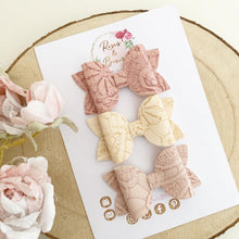 Load image into Gallery viewer, Leatherette hair bow clip or headband set
