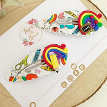 Load image into Gallery viewer, Back to school scalloped snap clip