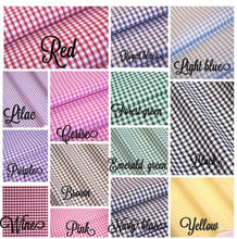 Load image into Gallery viewer, Personalised school gingham and glitter scalloped snap clip set