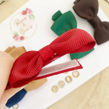Load image into Gallery viewer, Autumn colours ribbon Small Hair Bow Clip Set