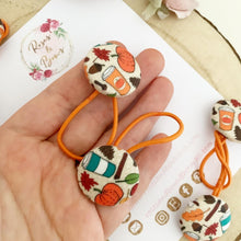 Load image into Gallery viewer, Pumpkin Spice Bobble Hair Ties Set of 2