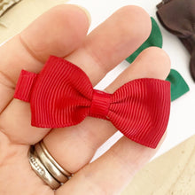 Load image into Gallery viewer, Autumn colours ribbon Small Hair Bow Clip Set