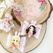 Load image into Gallery viewer, Easter Bunny Girl Hair Bow Headband or Clip