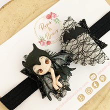 Load image into Gallery viewer, Bat Girl Glitter Bow Headband or Clip